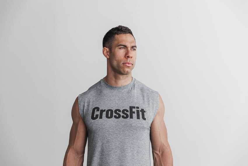 Nobull Crossfit Sleeveless Tee Tanks & Tees Heather Grey | 0214-IJCQV